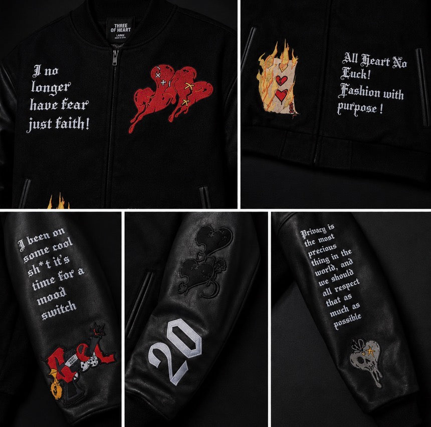 3 Of Heart Varsity Jacket