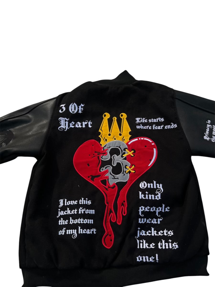 3 Of Heart Varsity Jacket