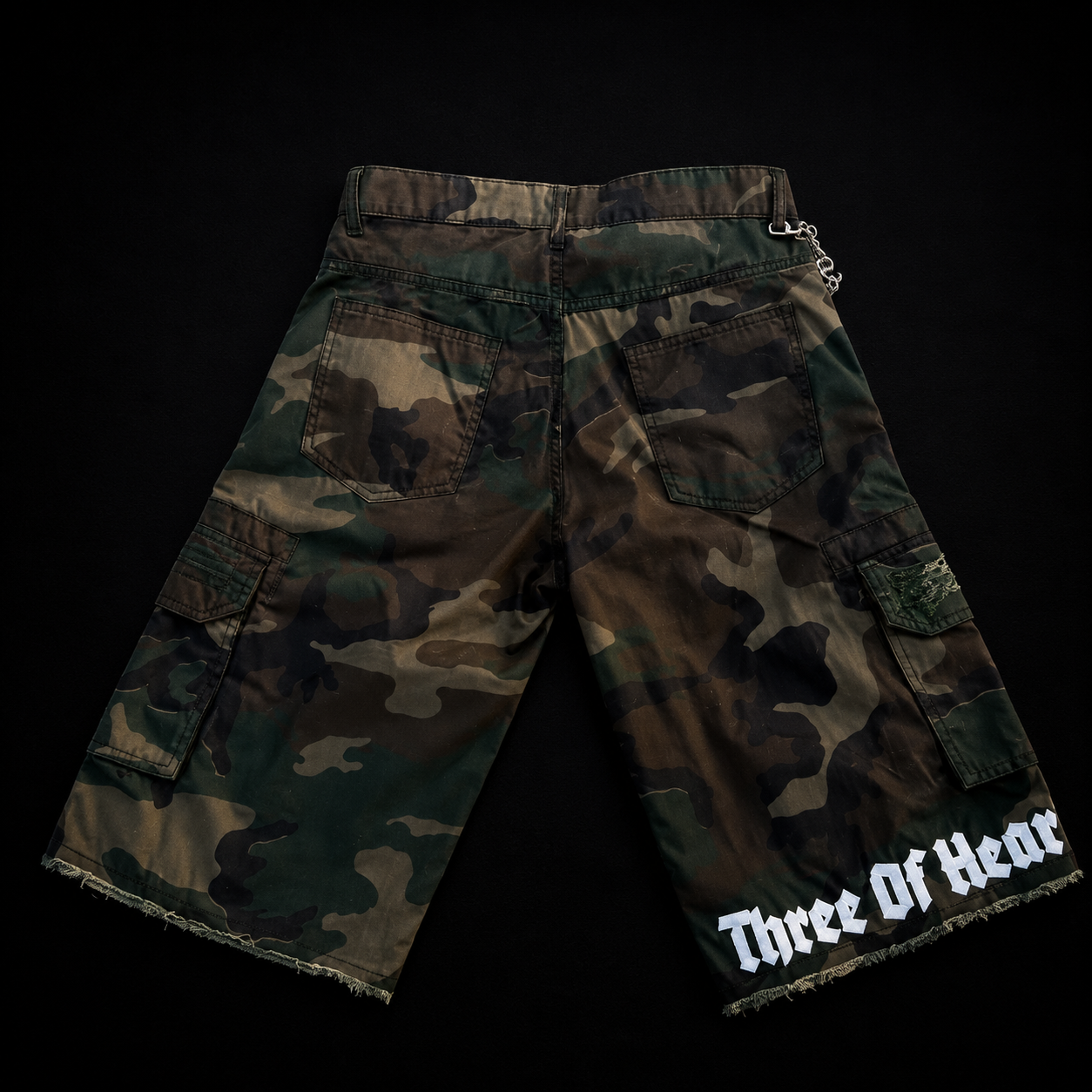 Three Of Heart Distressed Cargo Shorts