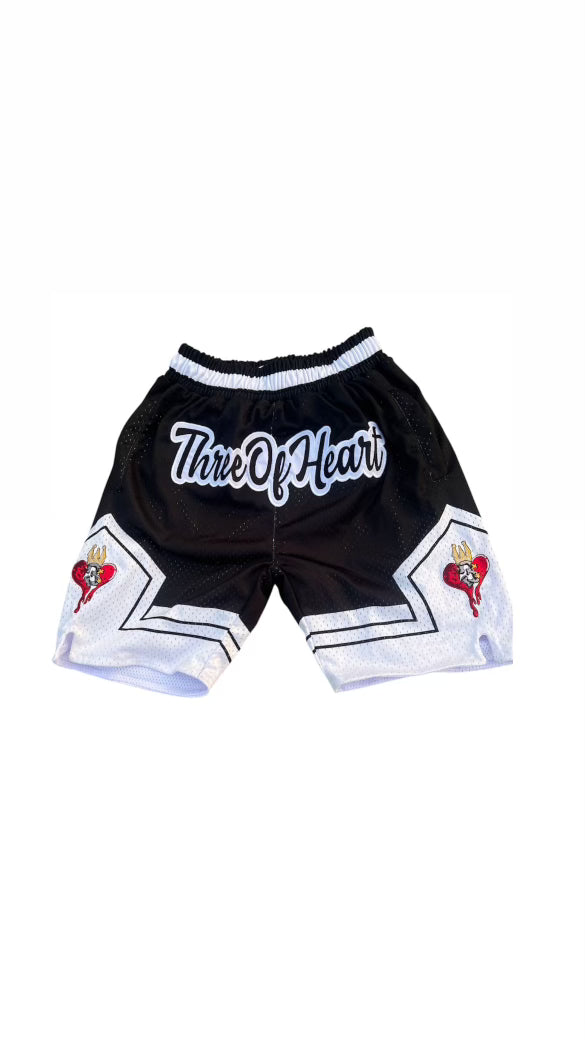Three of heart basketball shorts