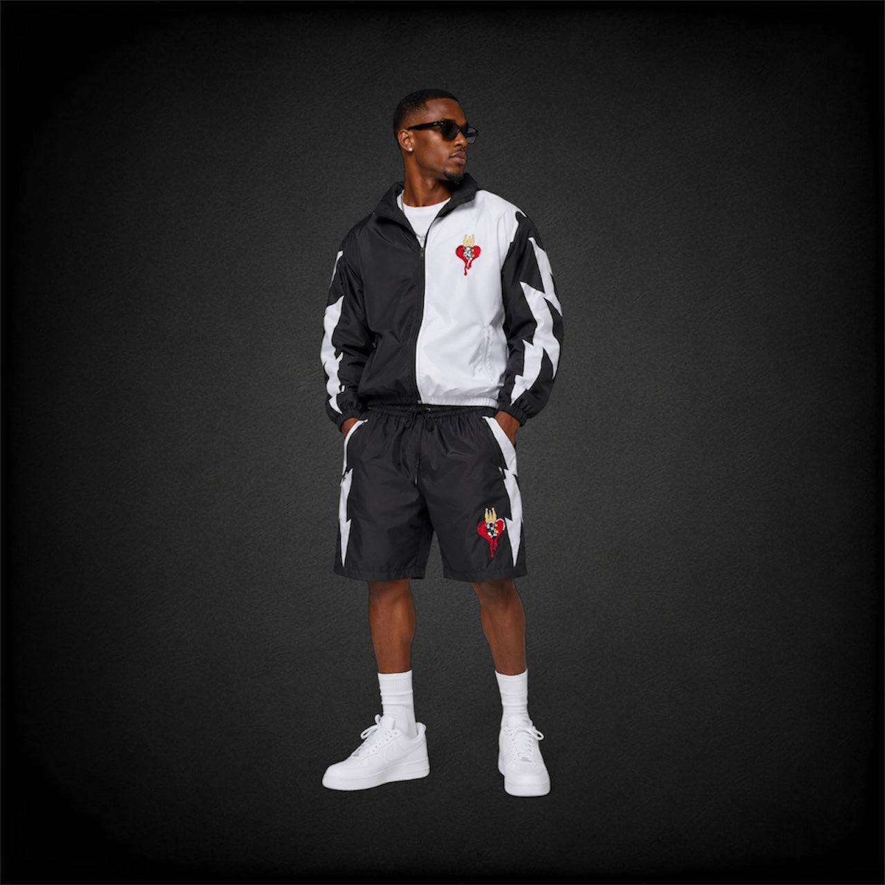 Shorts and hoodie windbreaker set