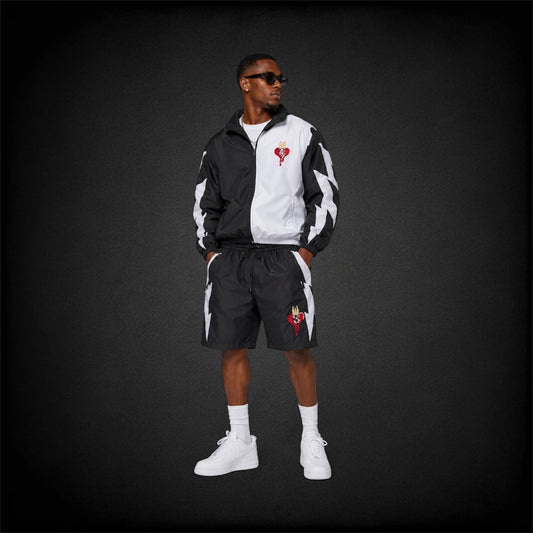 Shorts and hoodie windbreaker set