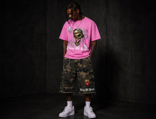 Three Of Heart Distressed Cargo Shorts
