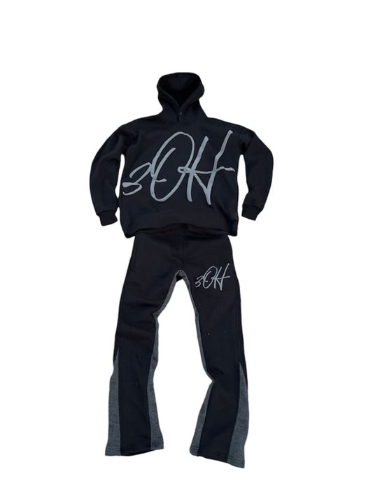 Black & Grey Flared “3OH” sweatsuit