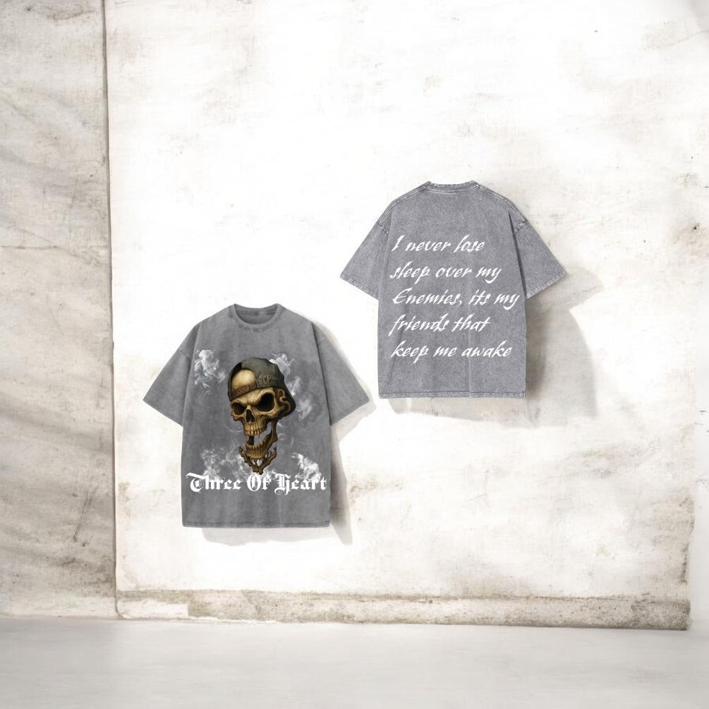 Three Of Heart Skull Head T-shirts