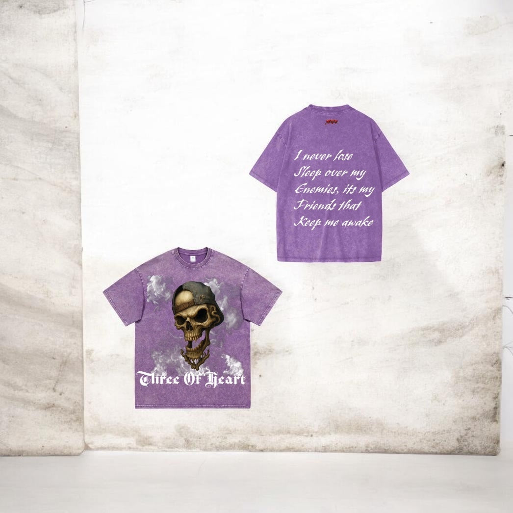 Three Of Heart Skull Head T-shirts