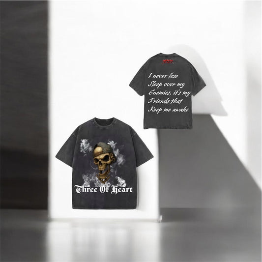 Three Of Heart Skull Head T-shirts